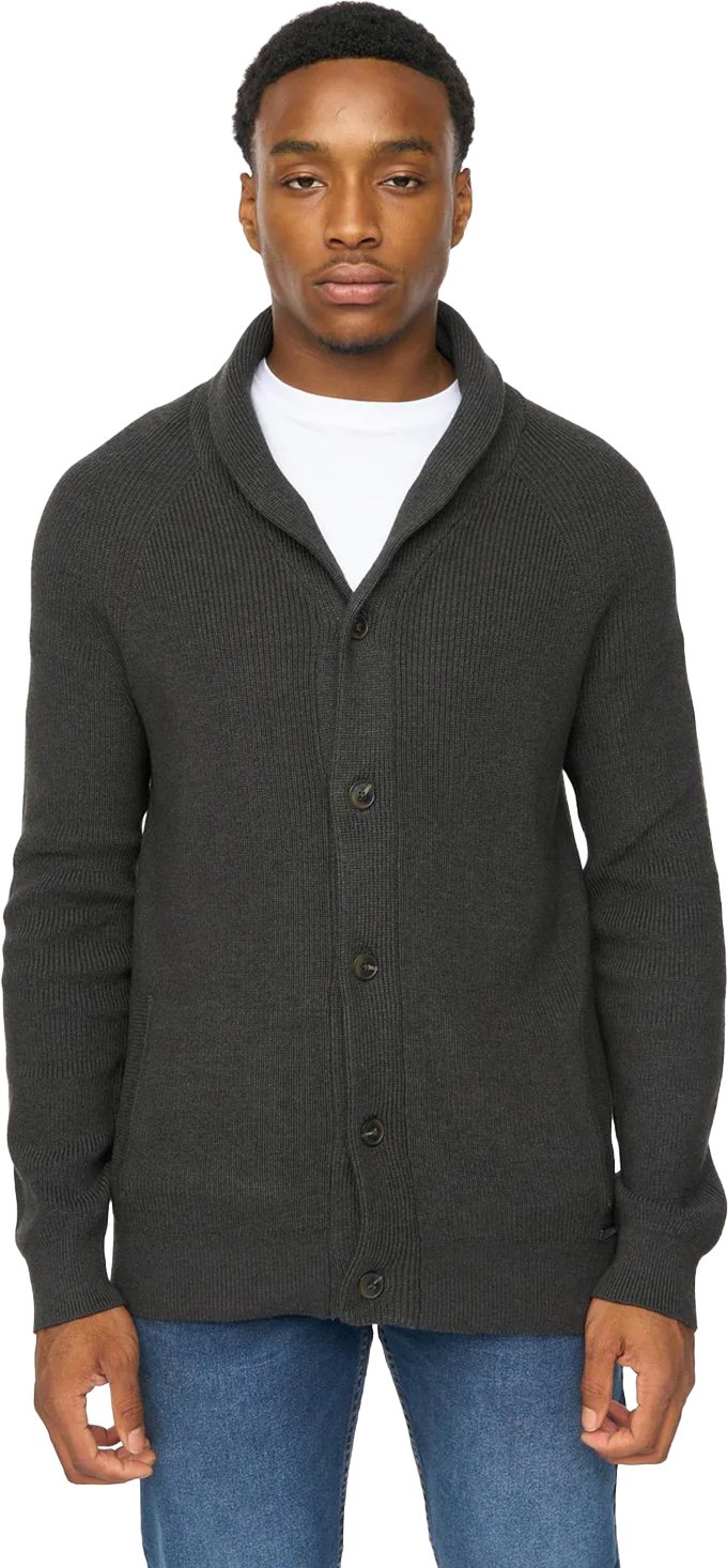 Duck and Cover - "Venosa" Strickjacke für Herren, Schalkragen (Holzkohle)