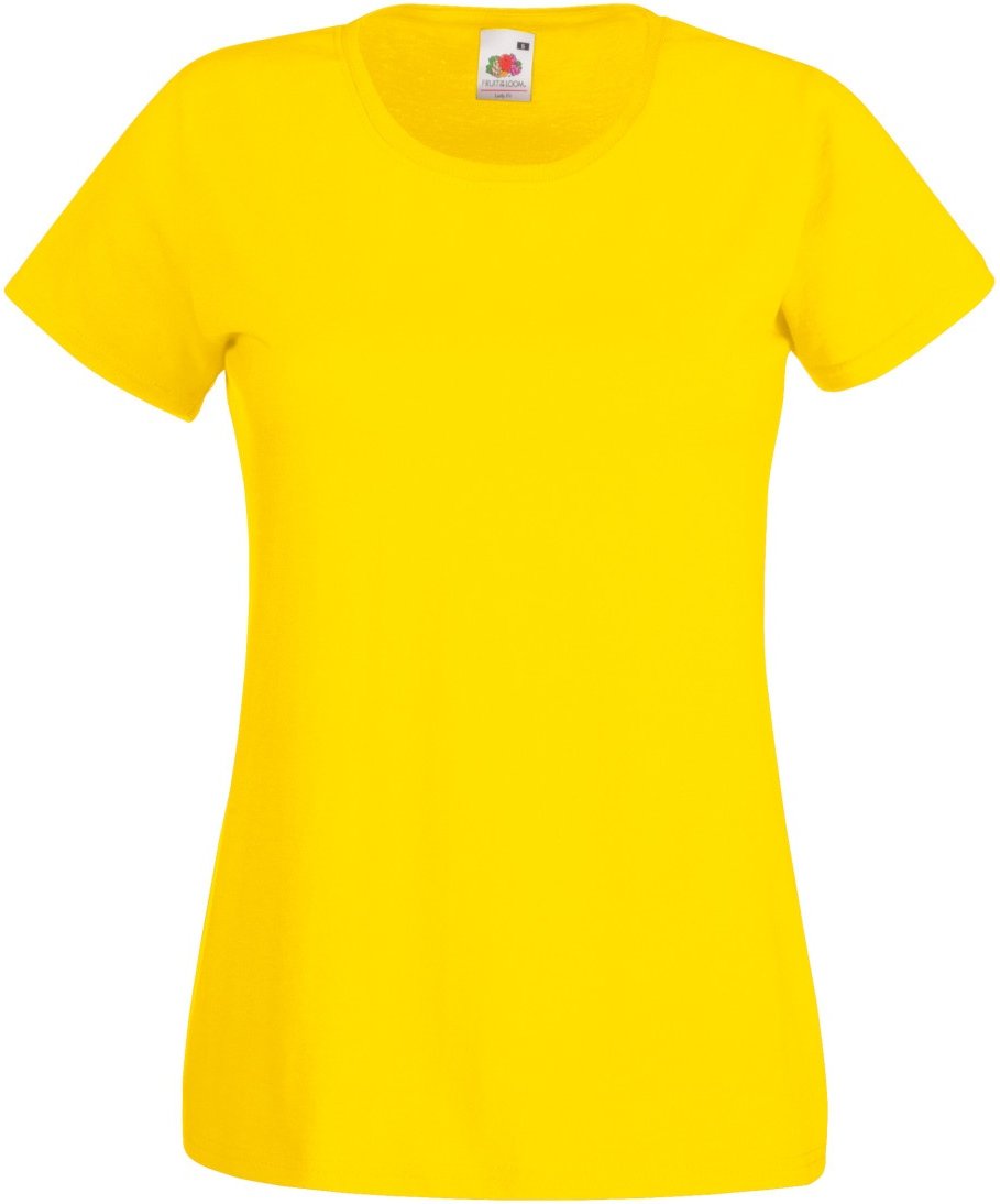 Fruit Of The Loom - Kurzarm T-Shirts - Damen (Knallgelb)