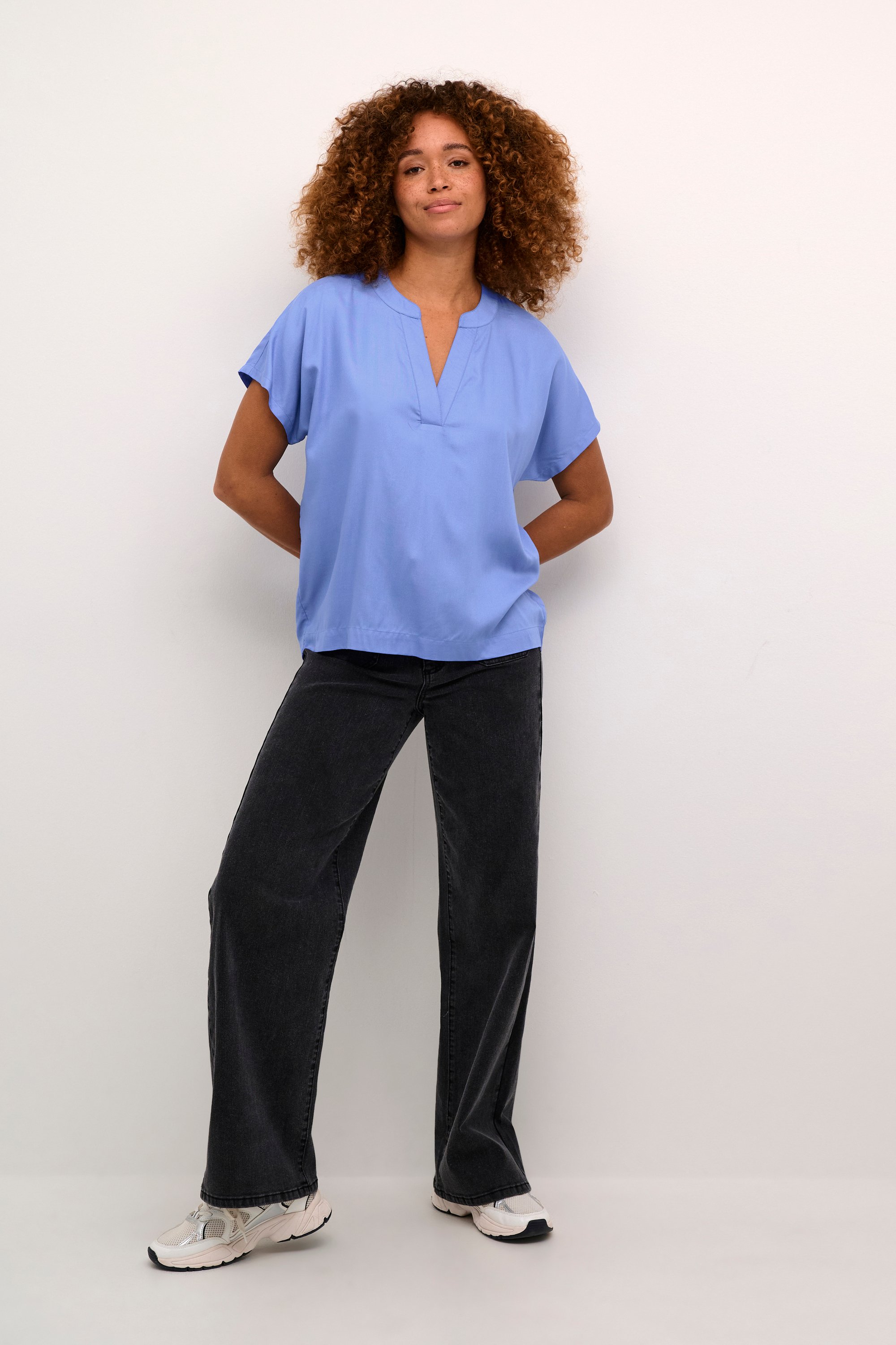 Kurzarm-Bluse Regular fit Ultramarine blue