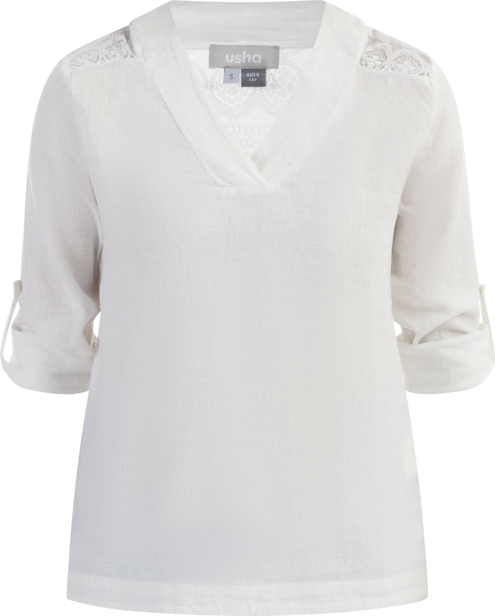usha Blusenshirt mit Spitze Damen weiss