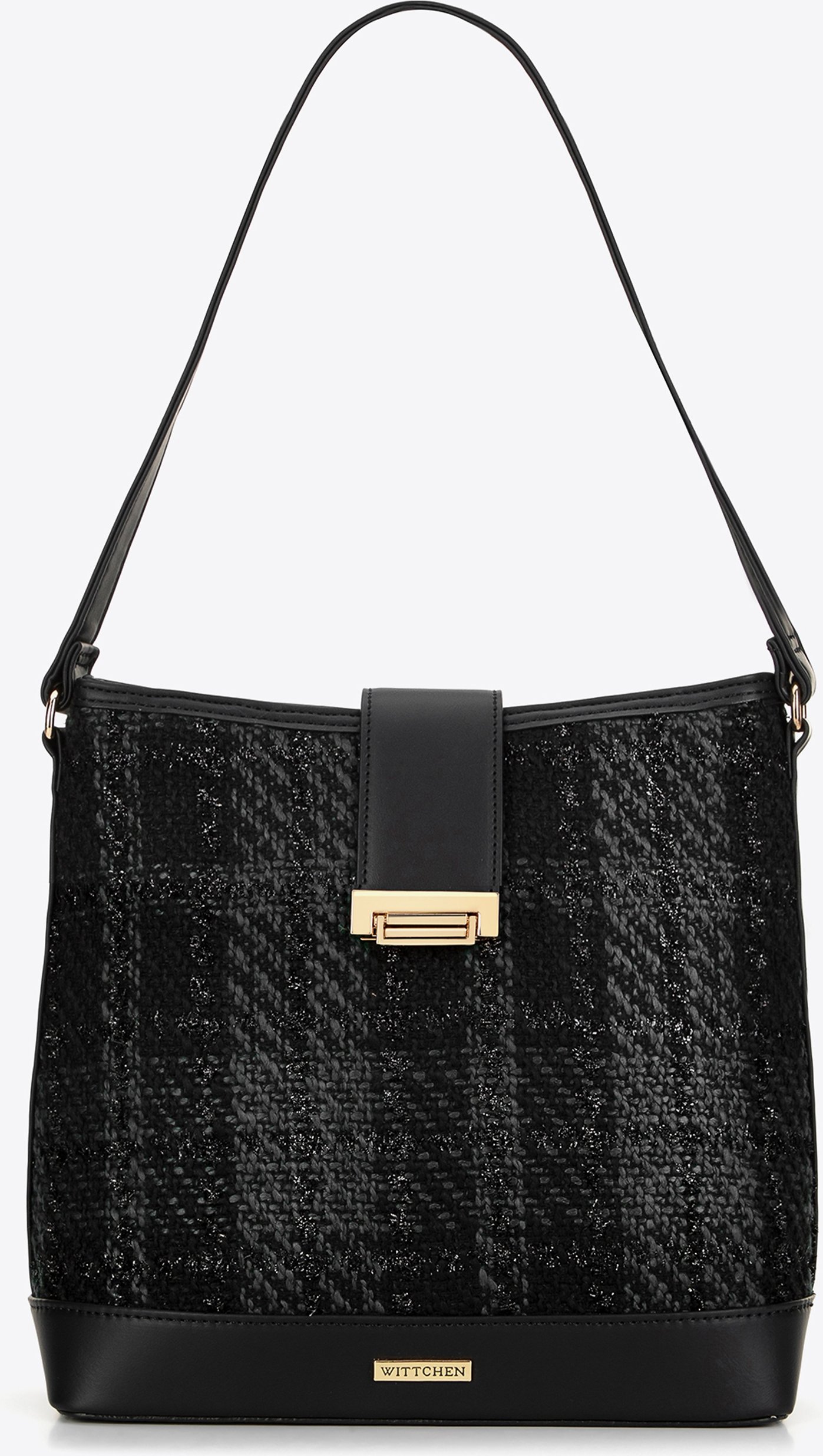 Wittchen Damen-Tasche aus Bouclé-Stoff, Schwarz, Polyester