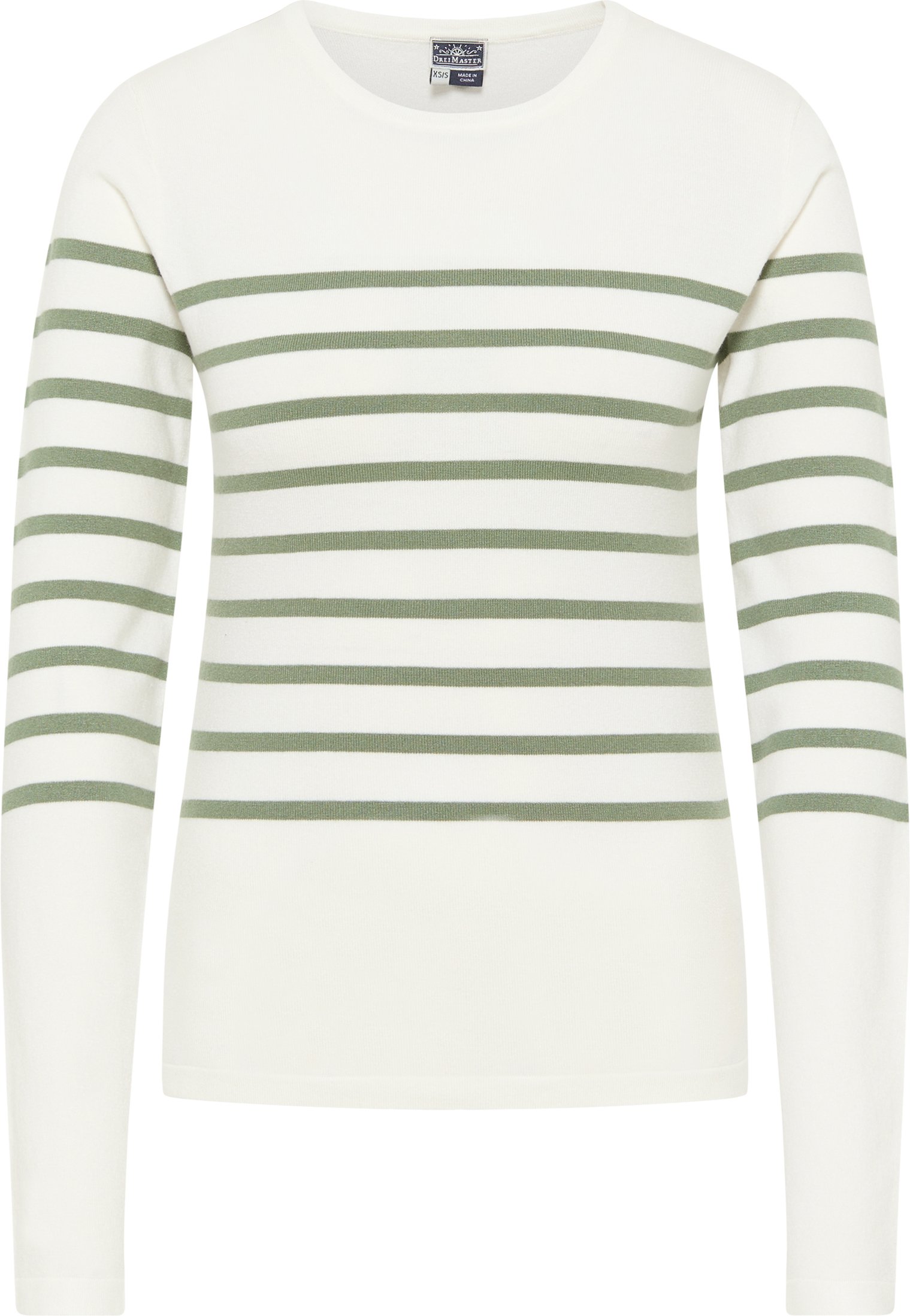 Thumbnail - Dreimaster Strickpullover Damen Wollweiss Oliv