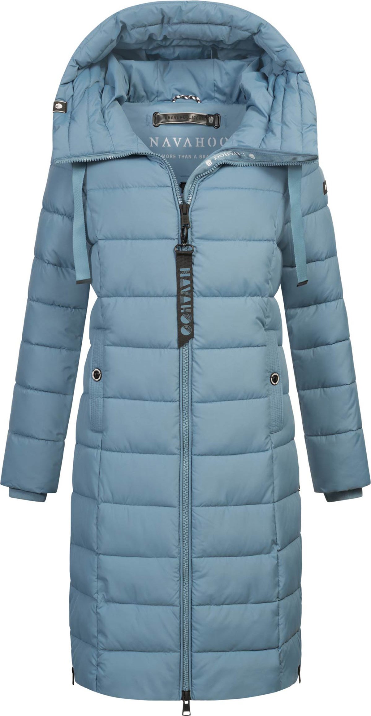 Navahoo Mondmädchen Damen Winter Steppmantel mit Kapuze und Fleecefutter