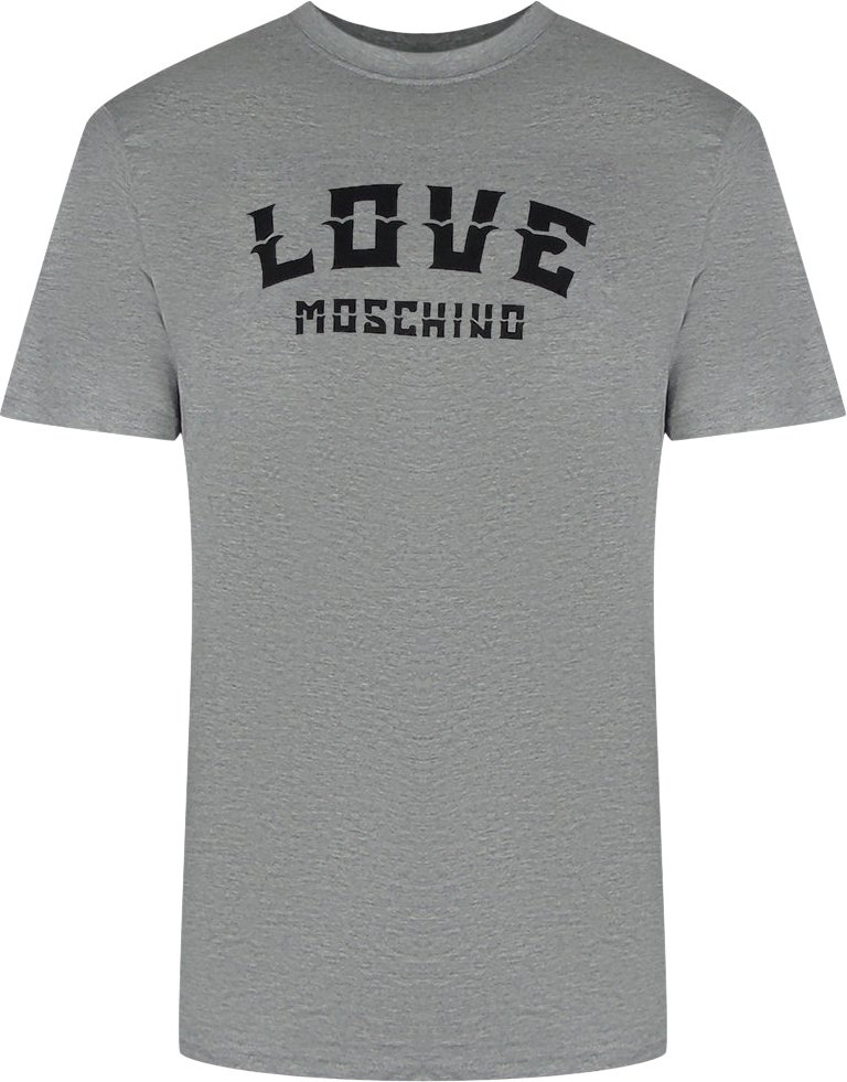 Moschino T-shirt Mit Auffälligem Logo In Grau