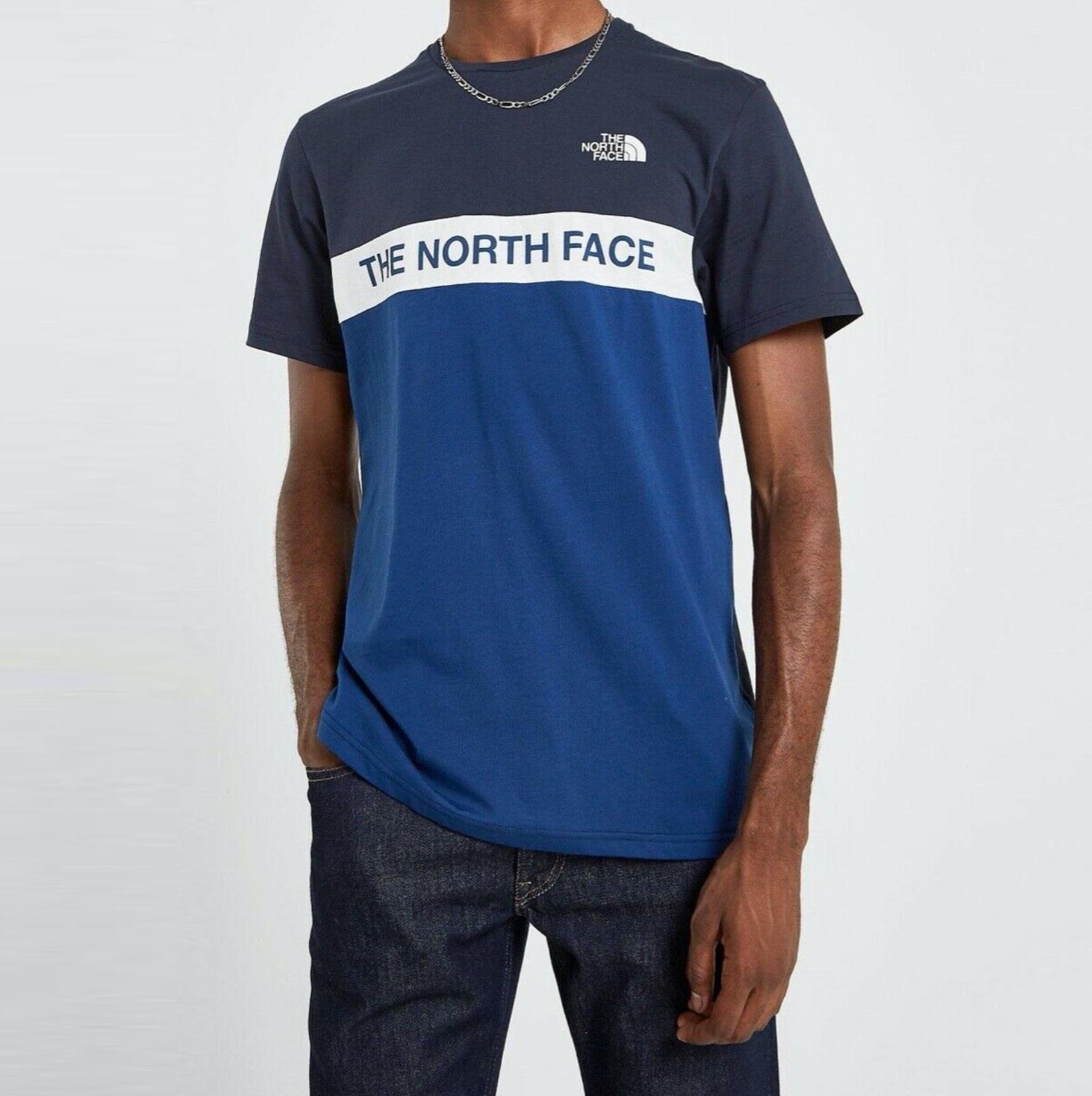 Thumbnail - The North Face Herren gewebt Farbe Block T Shirt blau