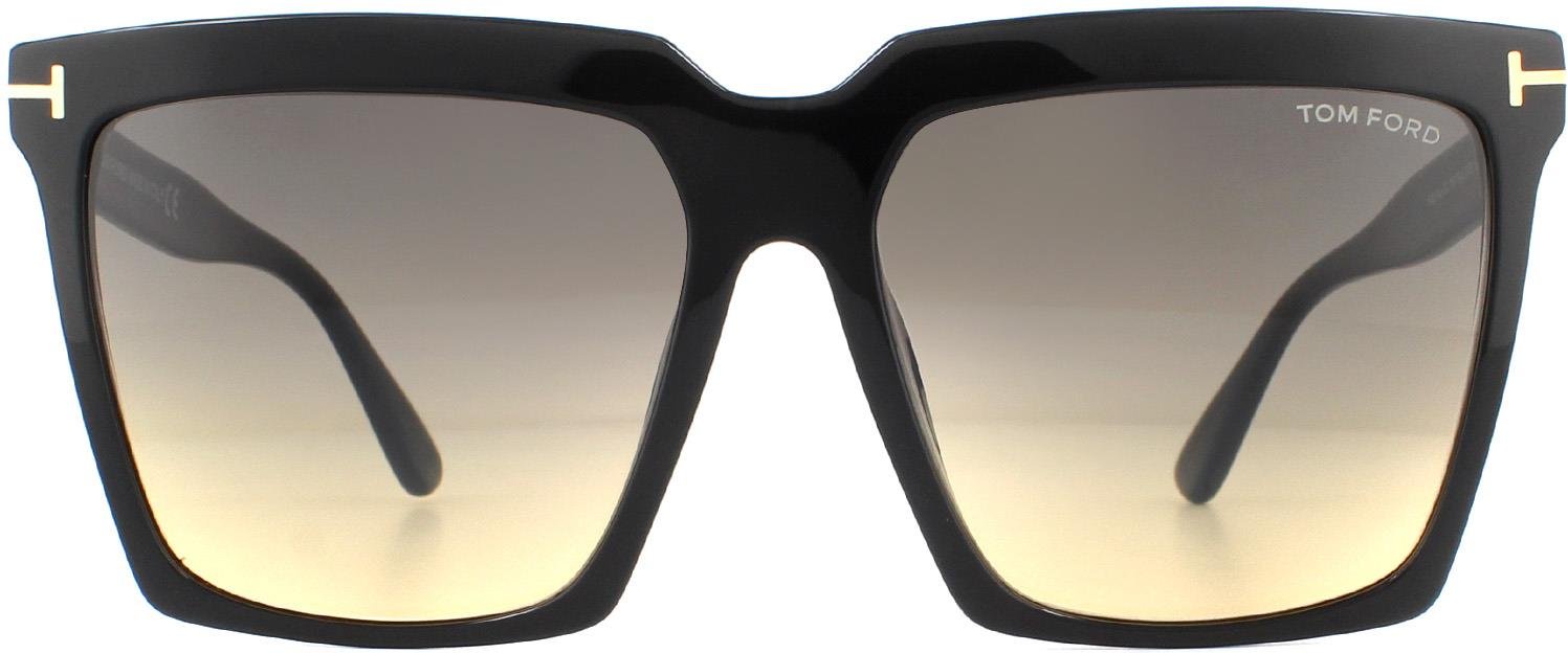 Tom Ford Sonnenbrille Sabrina 02 FT0764 01B Glänzend Schwarz Grau Rauch Gradient
