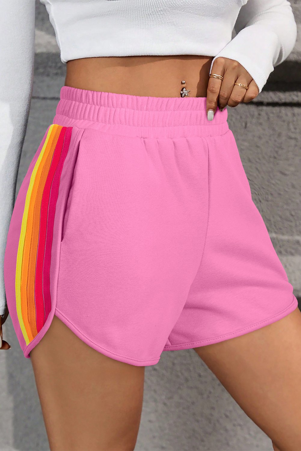 Regenbogenstreifen Freizeit Shorts