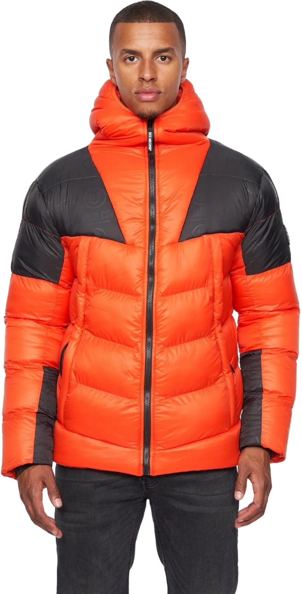 Duck and Cover - "Raymax" Steppjacke für Herren (Orange/Schwarz)