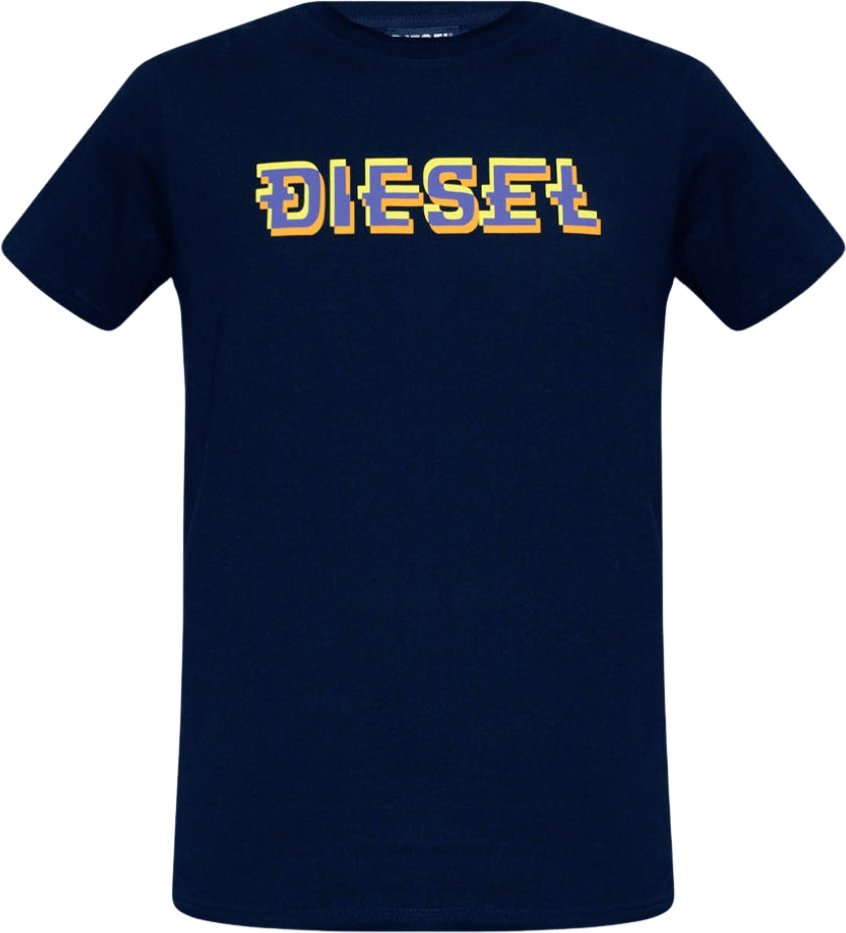 Diesel Pixel Logo Marineblaues T-shirt