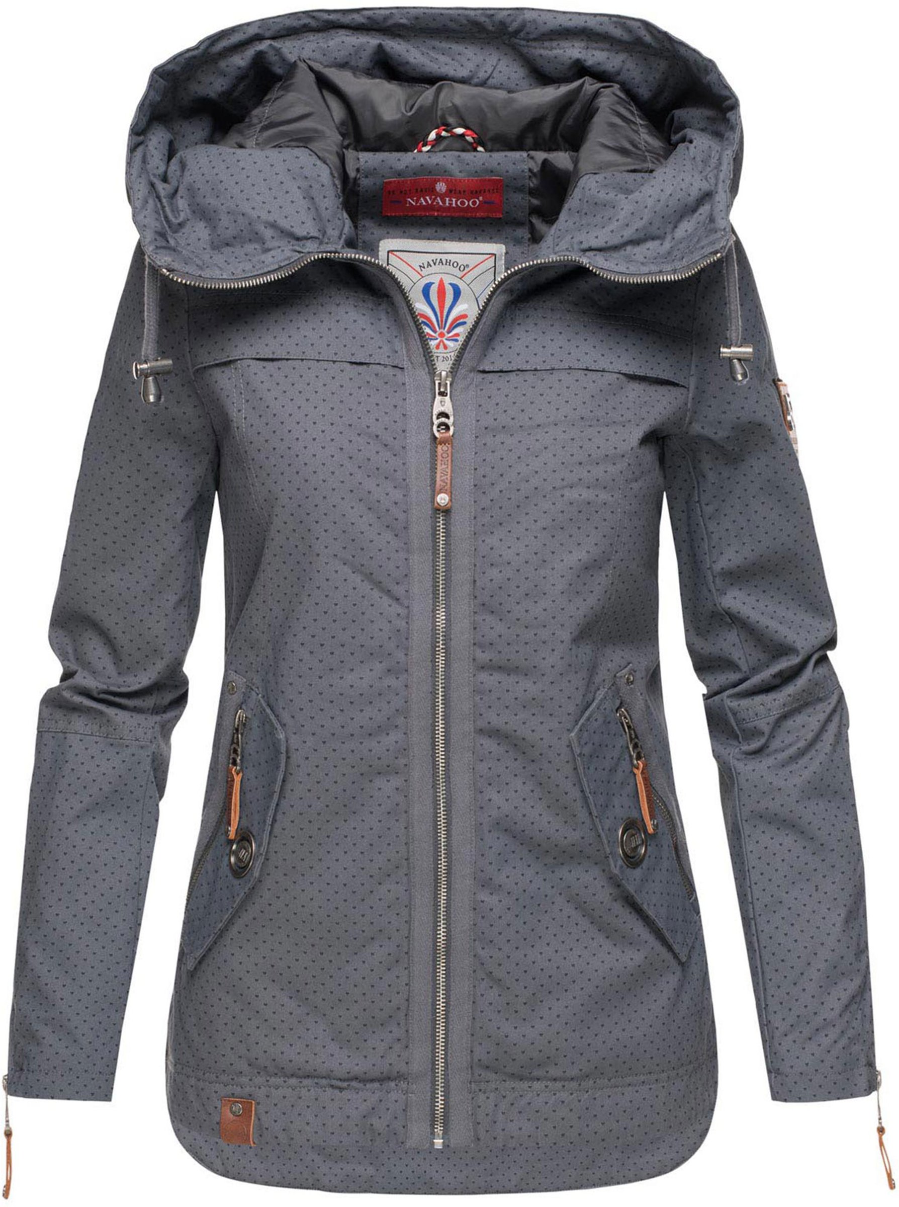 Navahoo Damen Übergangsjacke Wekoo – Leichte Baumwolljacke mit Kapuze