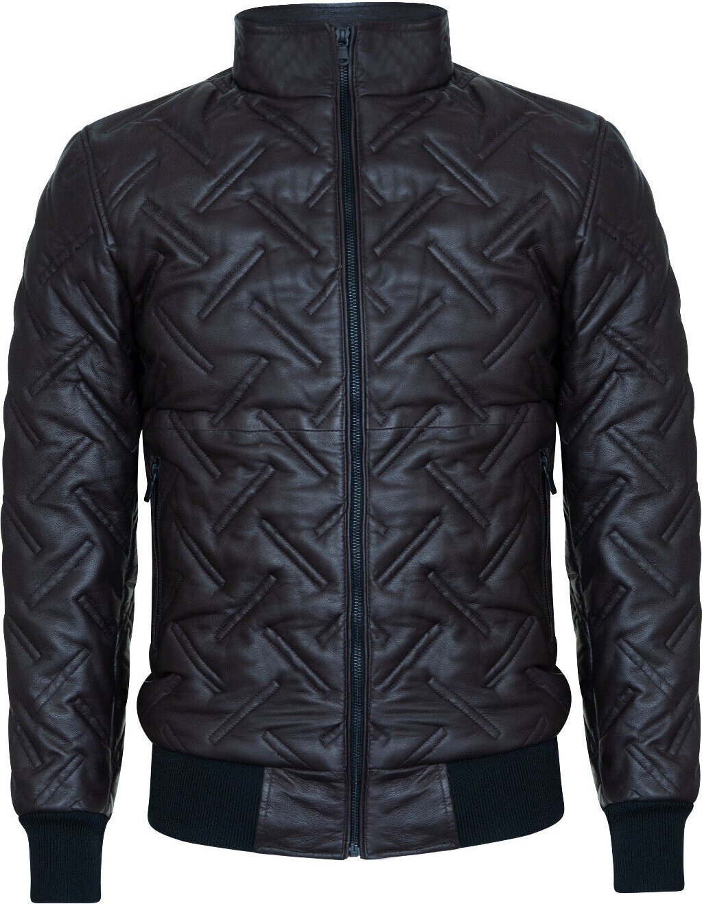 Bomber-Steppjacke aus Leder für Herren – Goiania