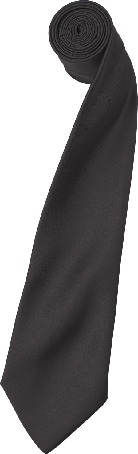 Premier Mens Plain Satin Krawatte (schmale Klinge) (2er-Pack) (Dunkelgrau)