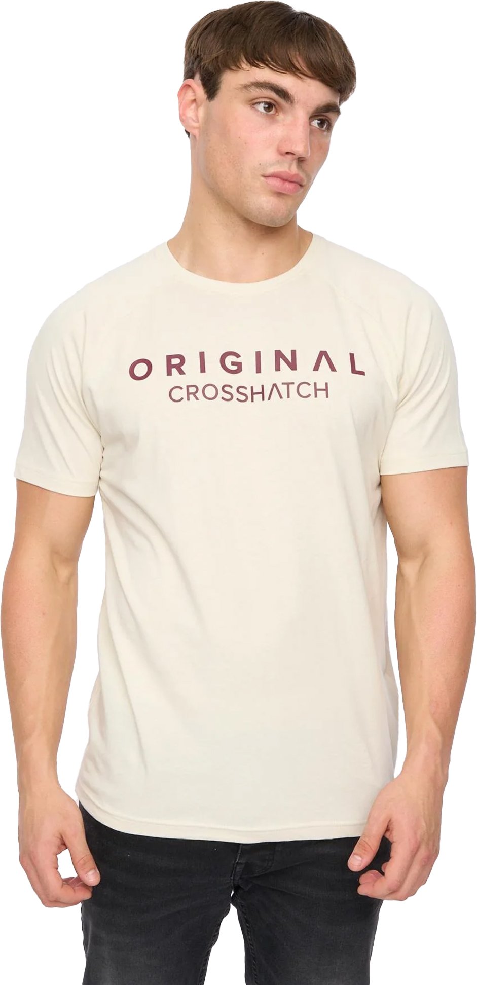Crosshatch - "Chantlars" T-Shirt für Herren (Naturweiß)