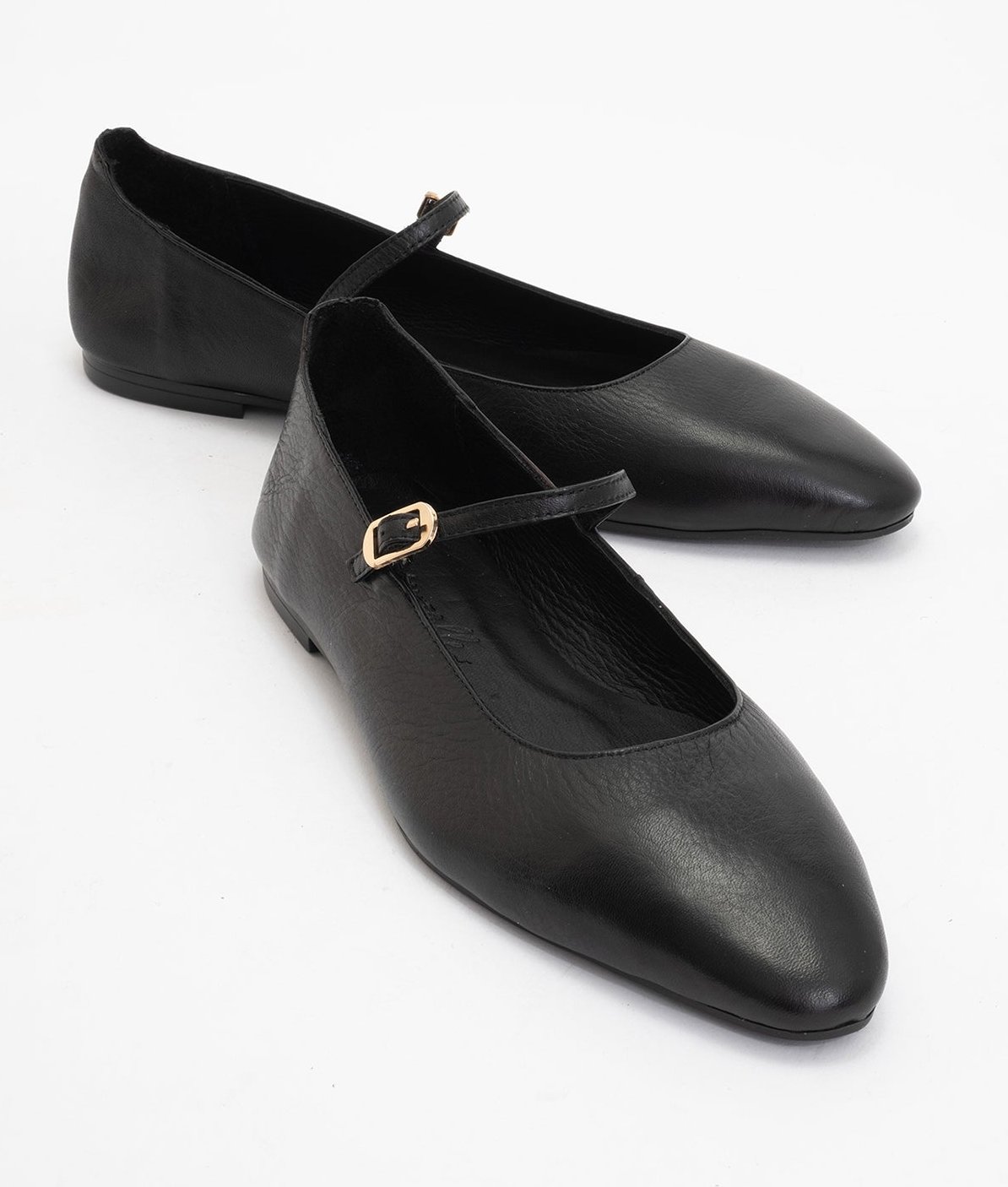 Lara Leder Mary Jane Flache Schuhe