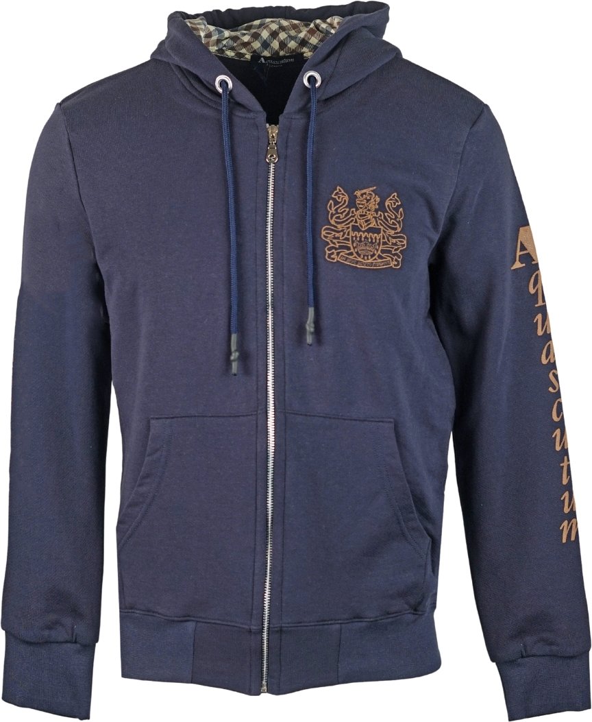 Aquascutum Waterfield Logo Navy Zip Hoodie