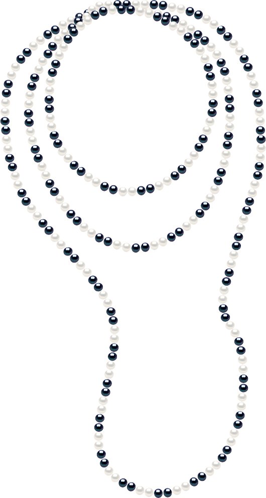 DIADEMA - Halskette - Echte Süßwasserperlen Schwarz und Weiß