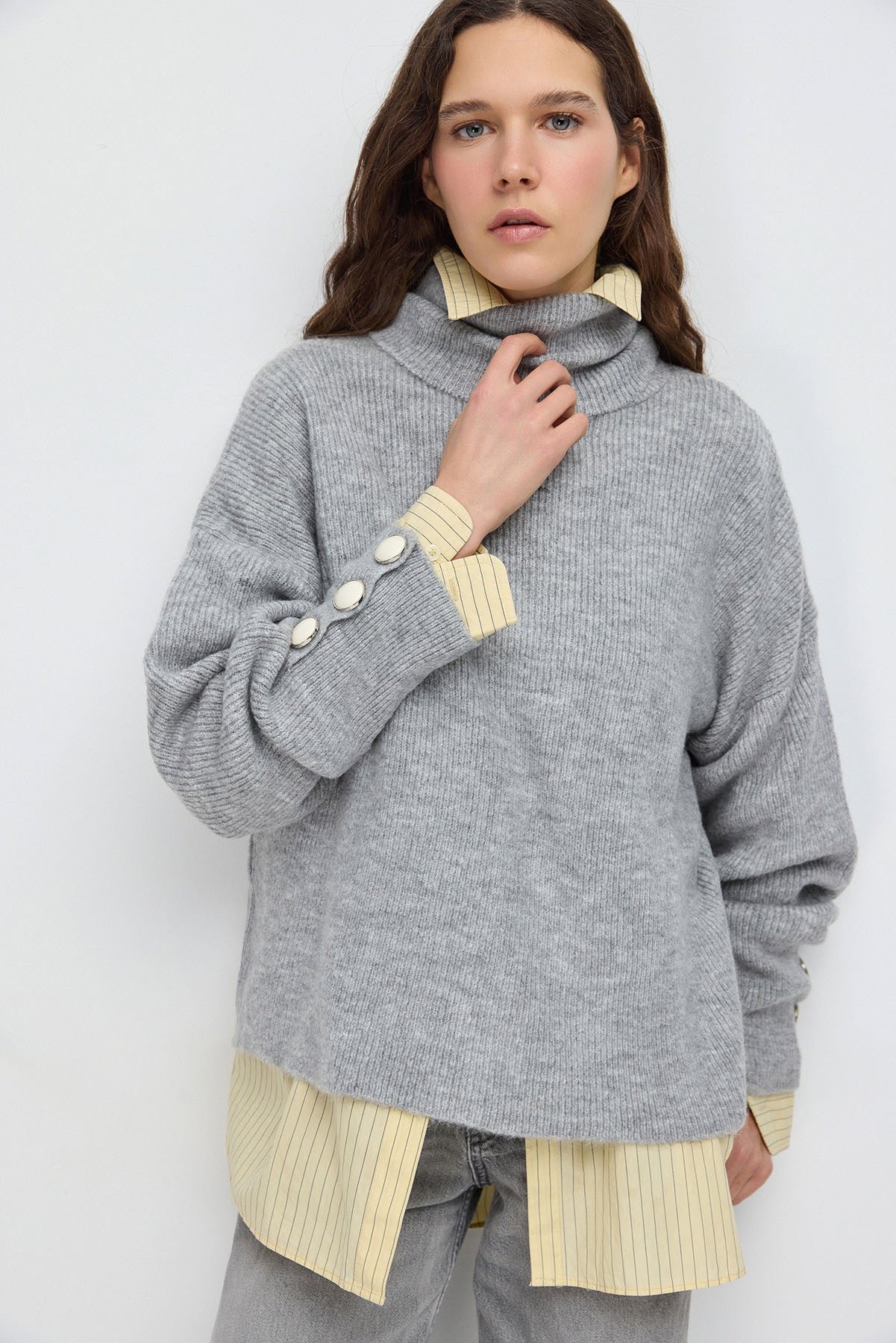 Bosporus Knopf-Detail Strickpullover