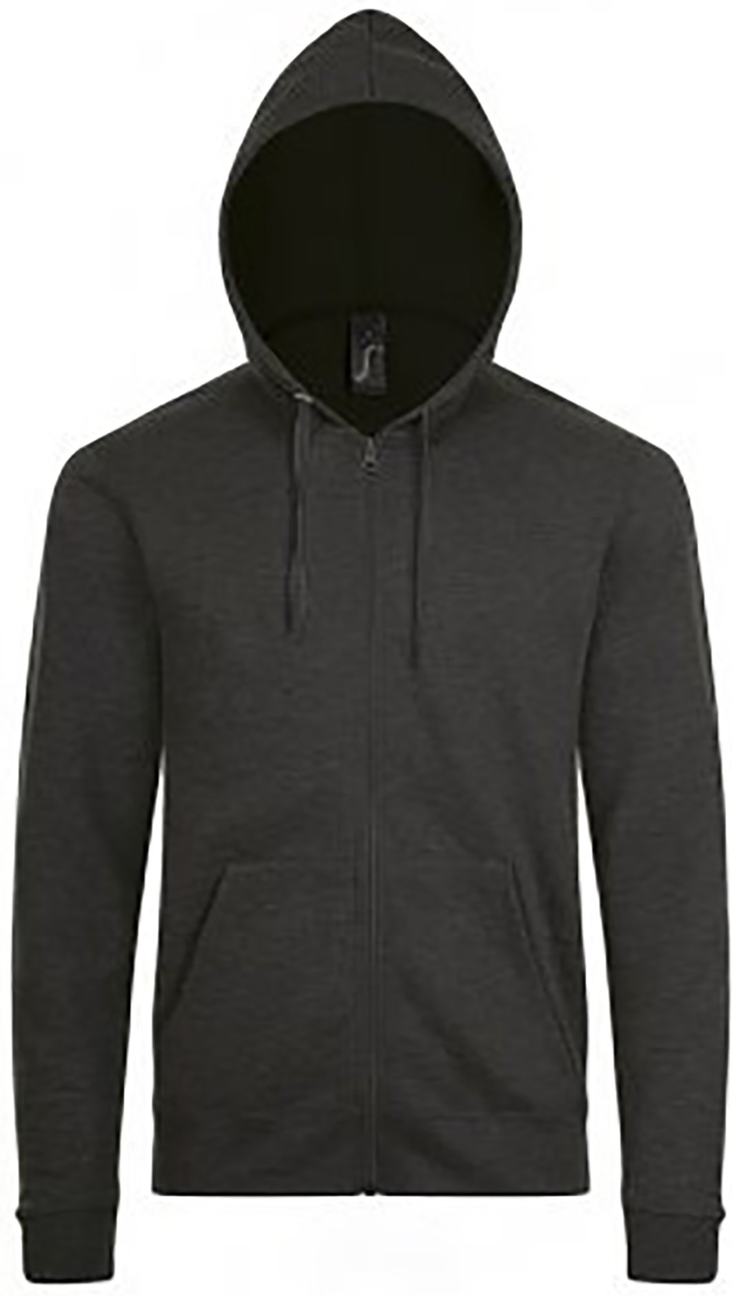 Thumbnail - SOLS Mens Stone Zip Up Plain Hoodie (Holzkohle Mergel)
