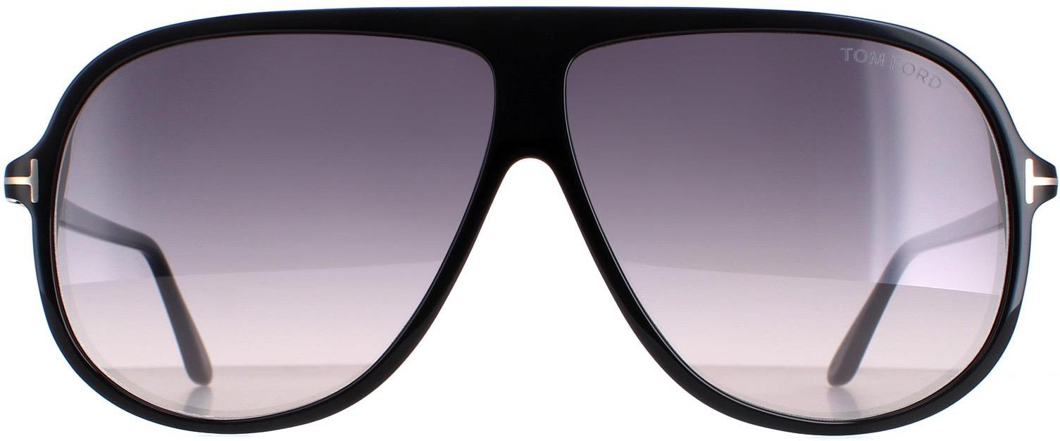 Tom Ford Shield Unisex Glänzend Schwarz Rauch Farbverlauf Spencer 02 FT0998
