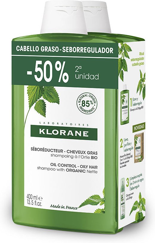 A La Ortiga Bio Champú Seborregulador Cabello Graso 2 X 400 ml
