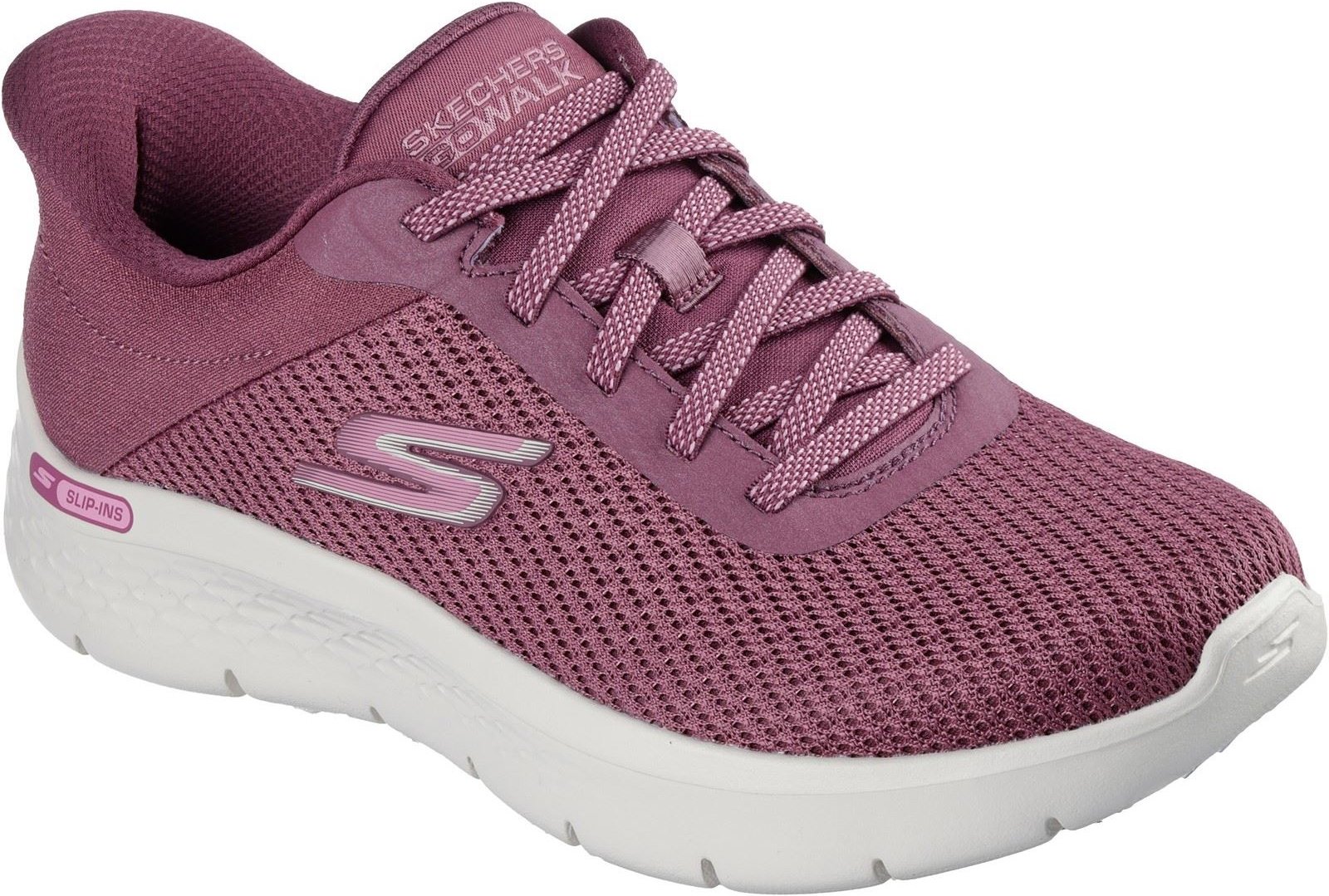Skechers Go Walk Flex Damen Sneaker In Bordeauxrot Aus Textil