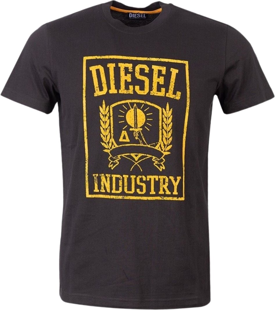 Diesel Industry Shield Design Schwarzes T-Shirt