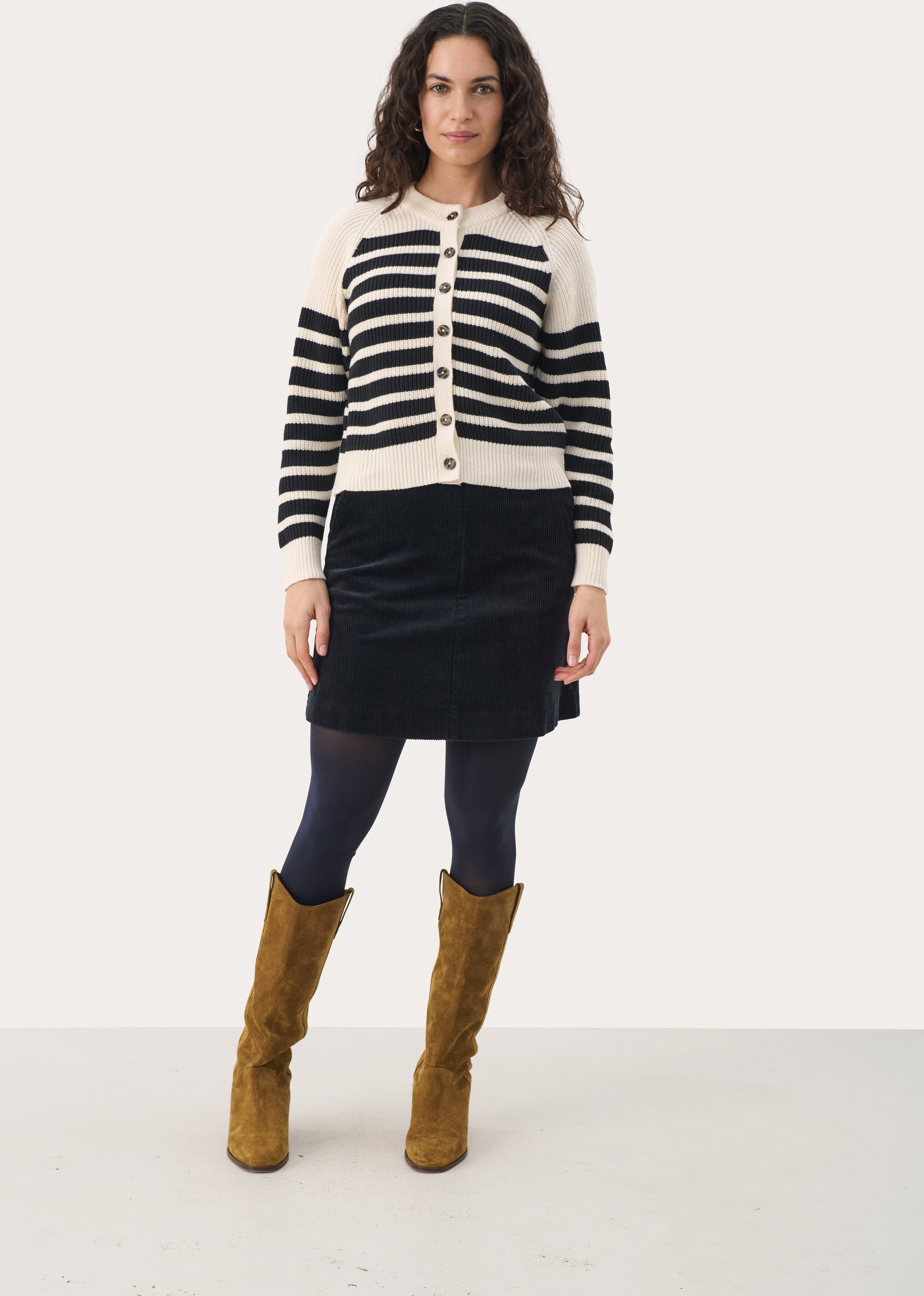 Strickjacke Gerade Passform navy