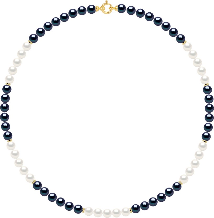Halskette – Reihe aus echten Süßwasser-Zuchtperlen, rund 6–7 mm