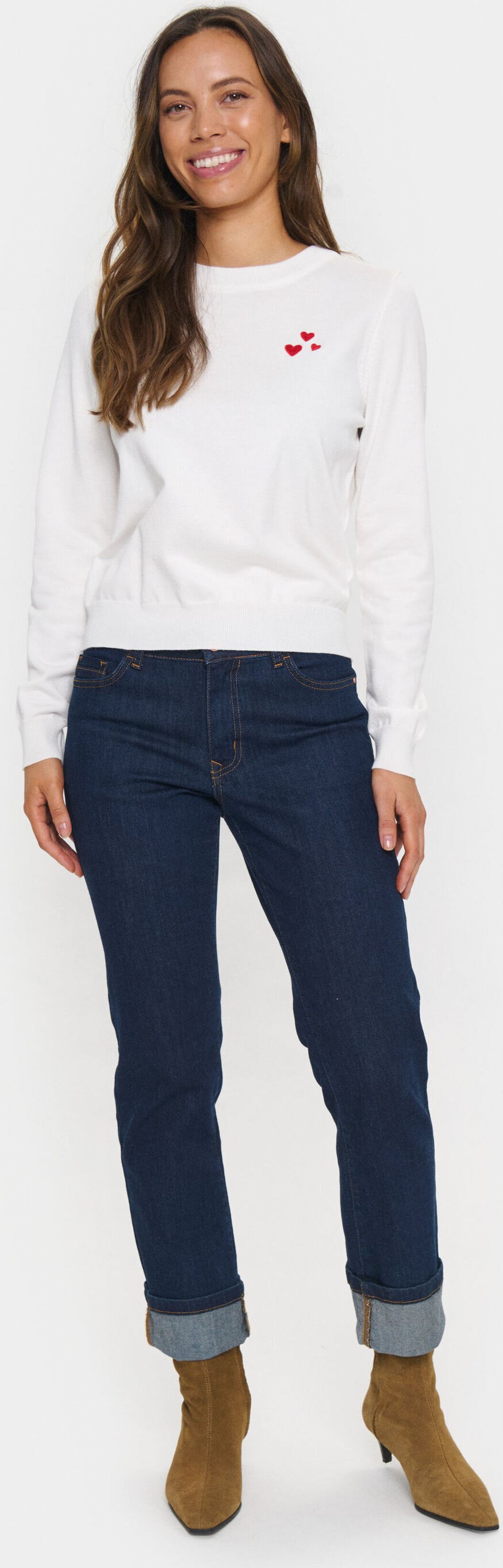 Strickpullover Gerade Passform white