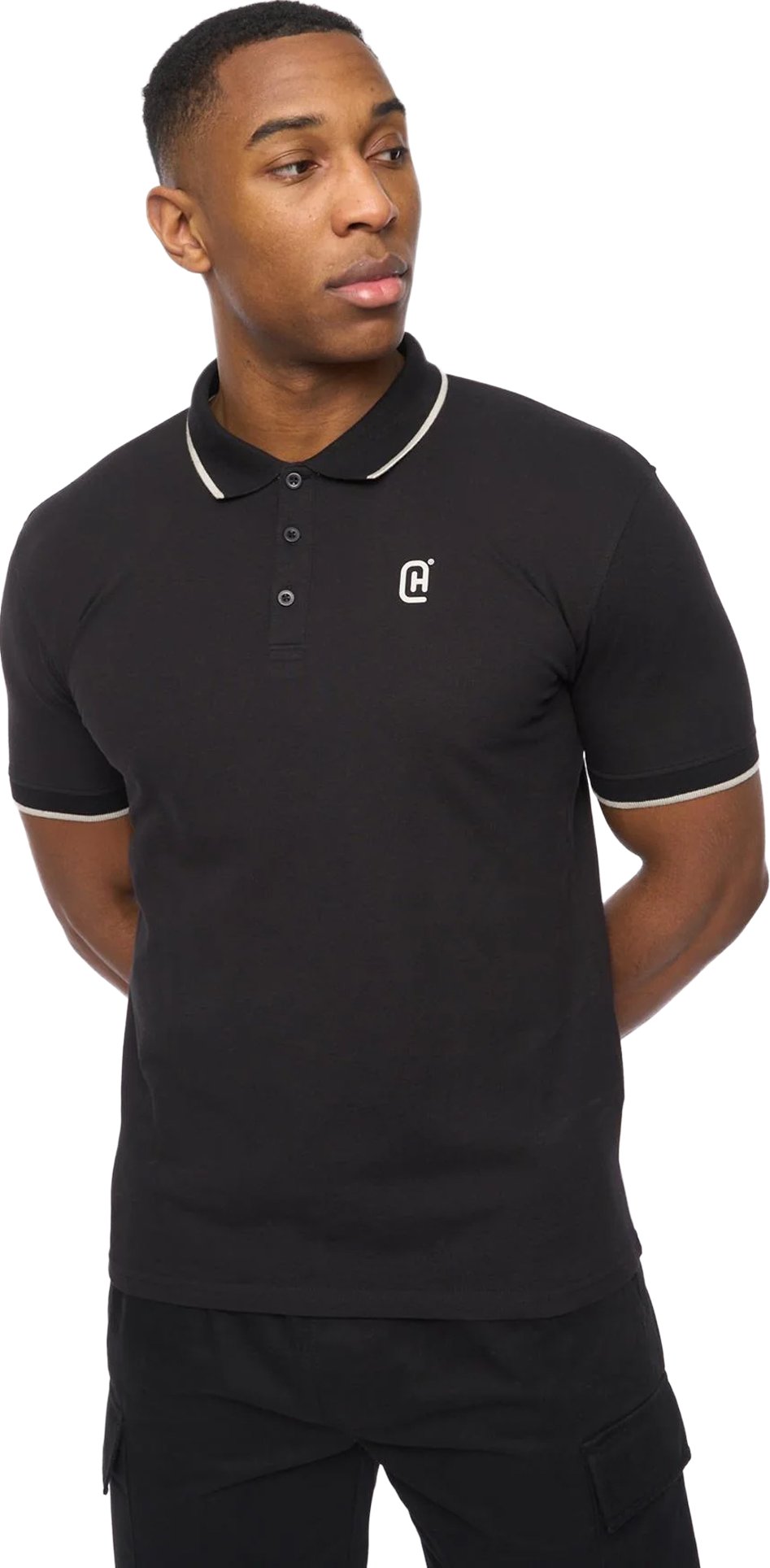 Thumbnail - Crosshatch - "Utilate" Poloshirt für Herren (Schwarz)