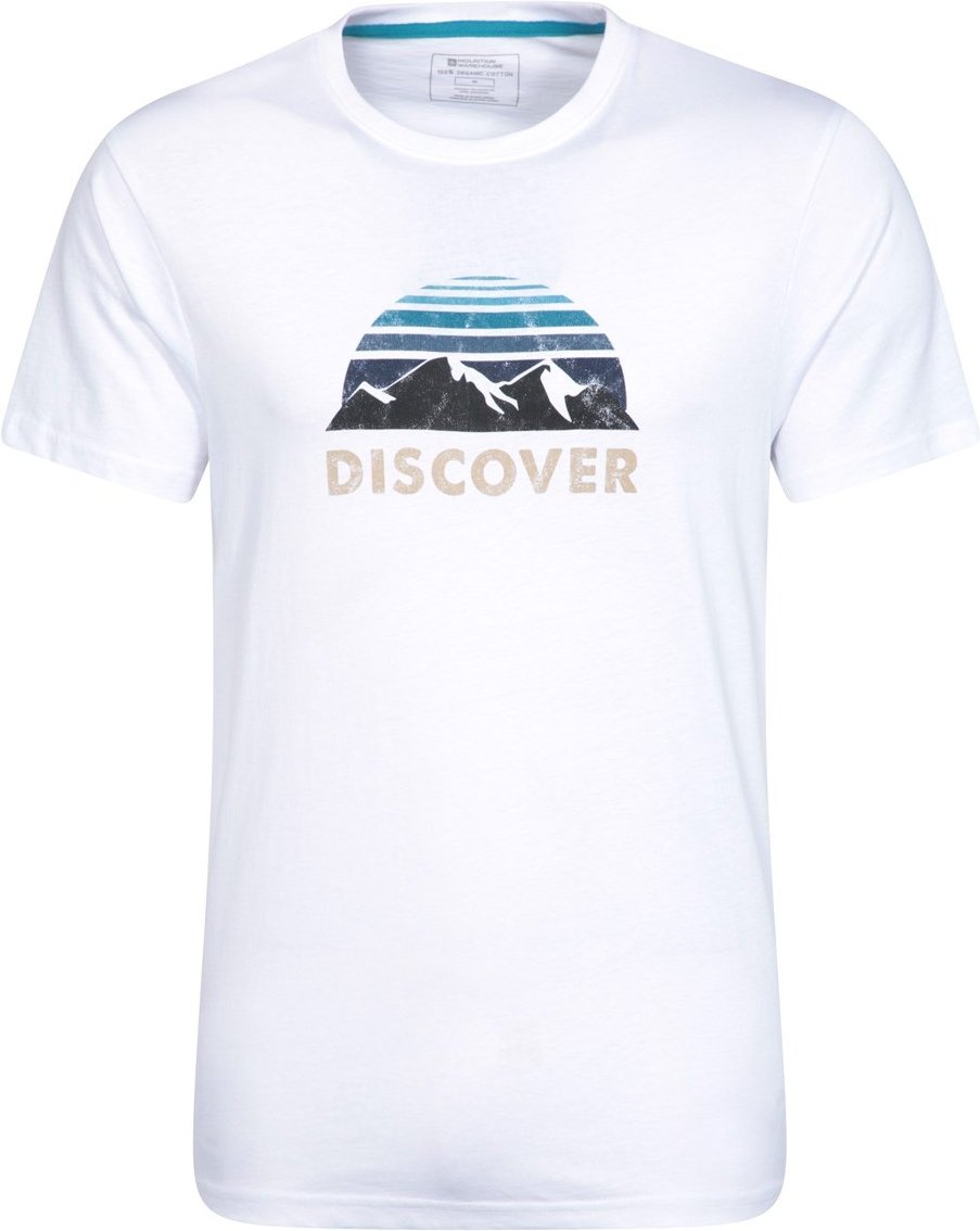 Mountain Warehouse Herren Discover T-Shirt aus Bio-Baumwolle (Weiß)