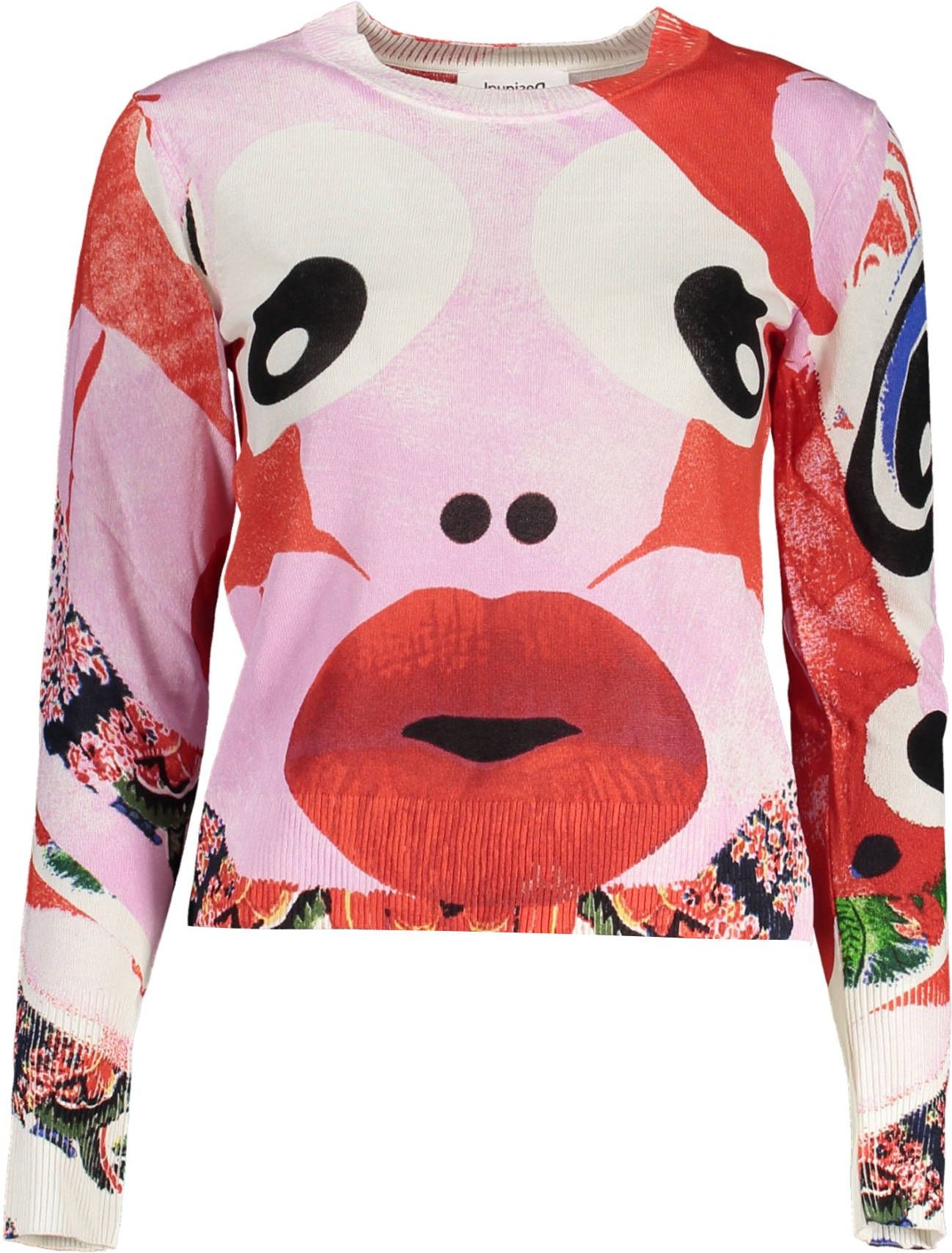 Abstract Face Strickpullover