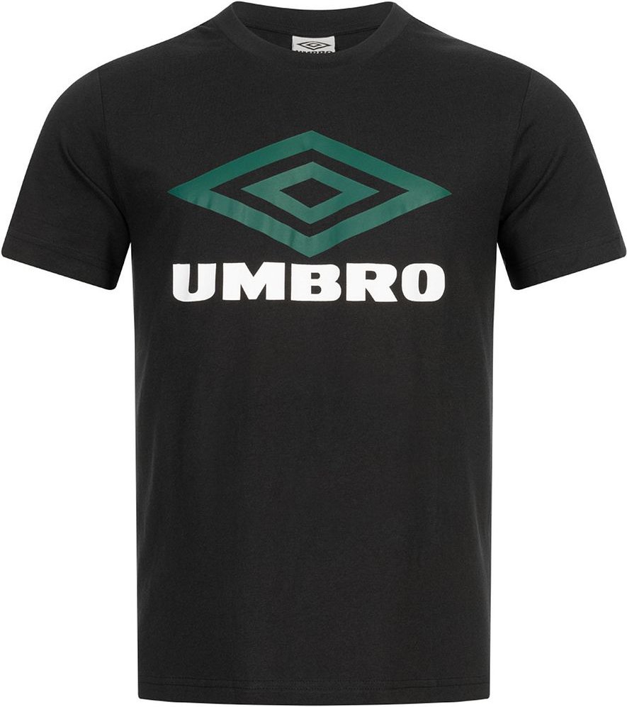 Umbro großer Logo-Männer schwarz/grünes T-Shirt