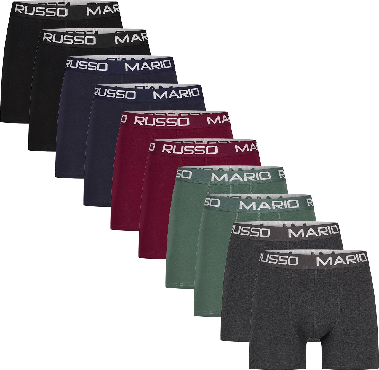Mario Russo Basic Boxershorts für Herren. Die Boxershorts sind aus Polyester und Elastan gefertigt, wodurch der Stoff se...