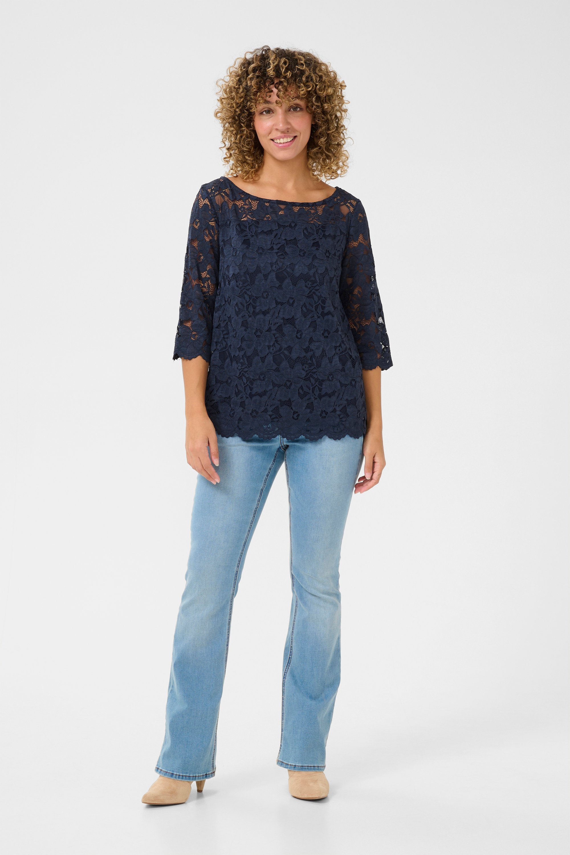 Kurzarm-Bluse Tight fit Navy Blazer navy