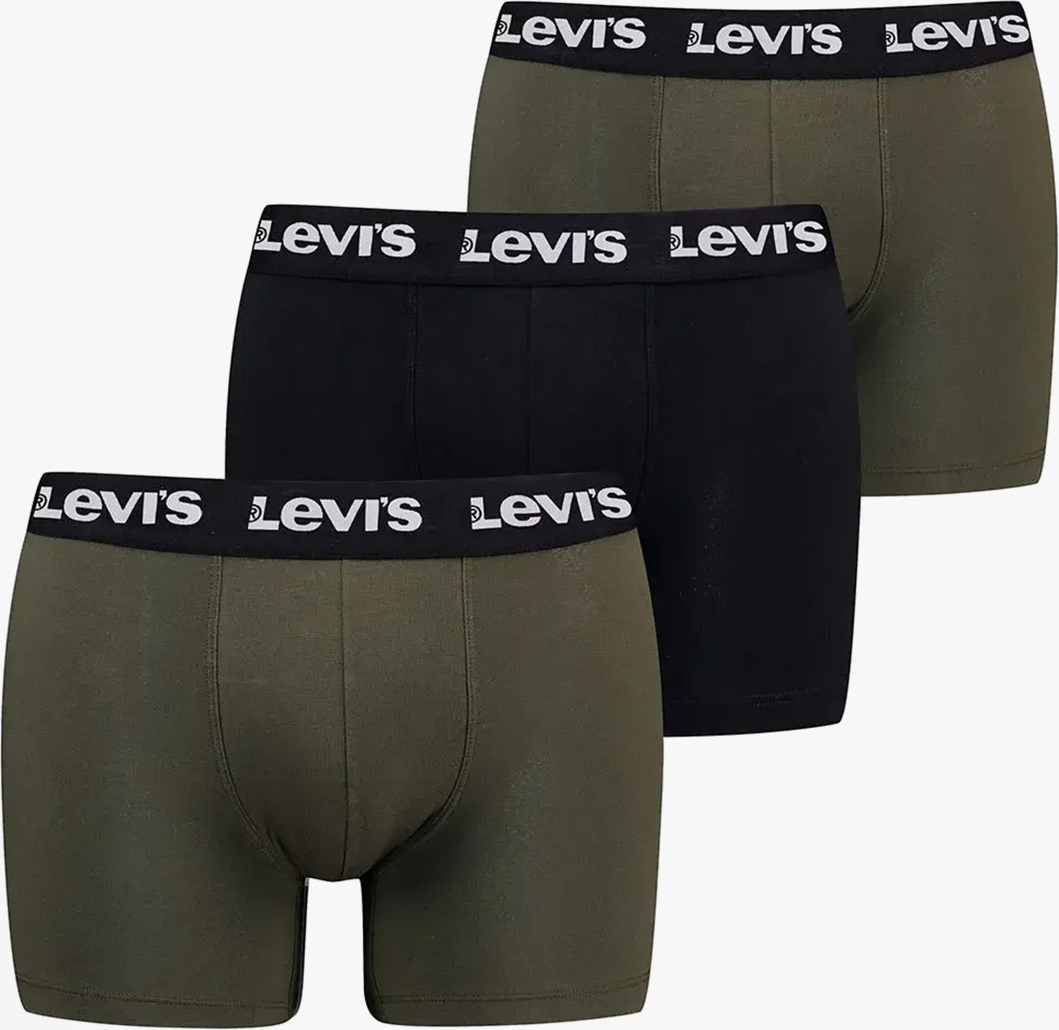 Levi's Wiederholungslogo Herren 3er Pack Shorts Khaki Kombi