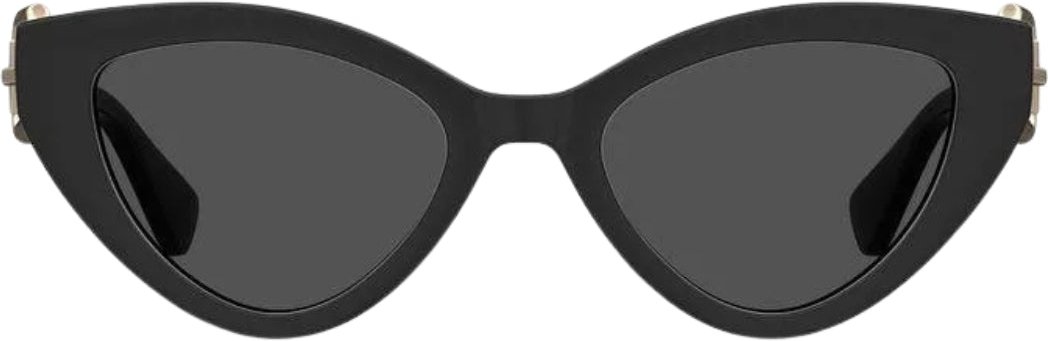 Moschino – Katzenaugen-Sonnenbrille mit Schmetterlingsdesign und grauen Gläsern in Schwarz
