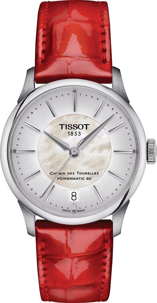 Tissot T-Classic Chemin Des Tourelles Powermatic 80 Damenuhr Rot T1392071611100