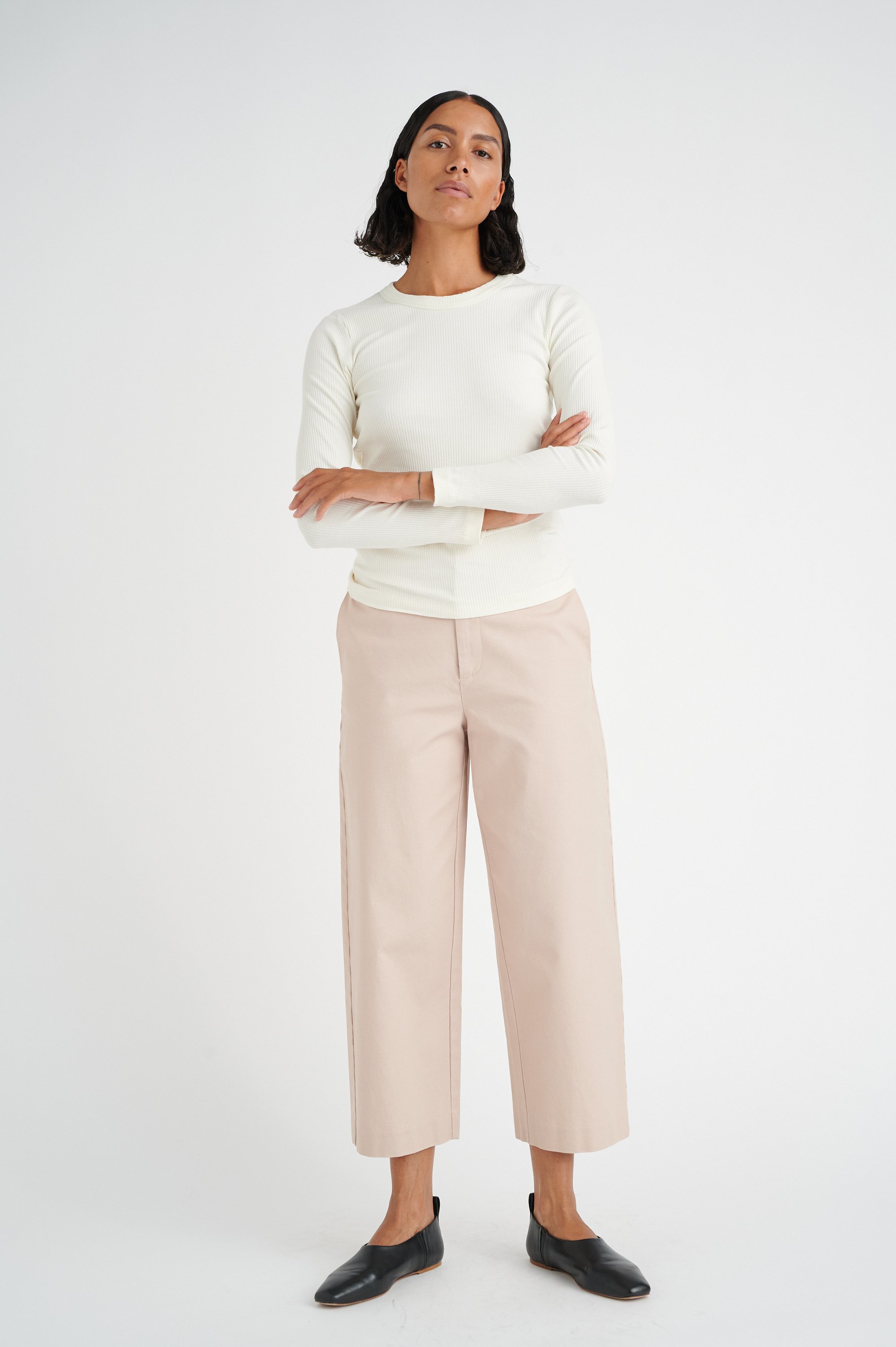 Langarm-Shirt Slim fit white