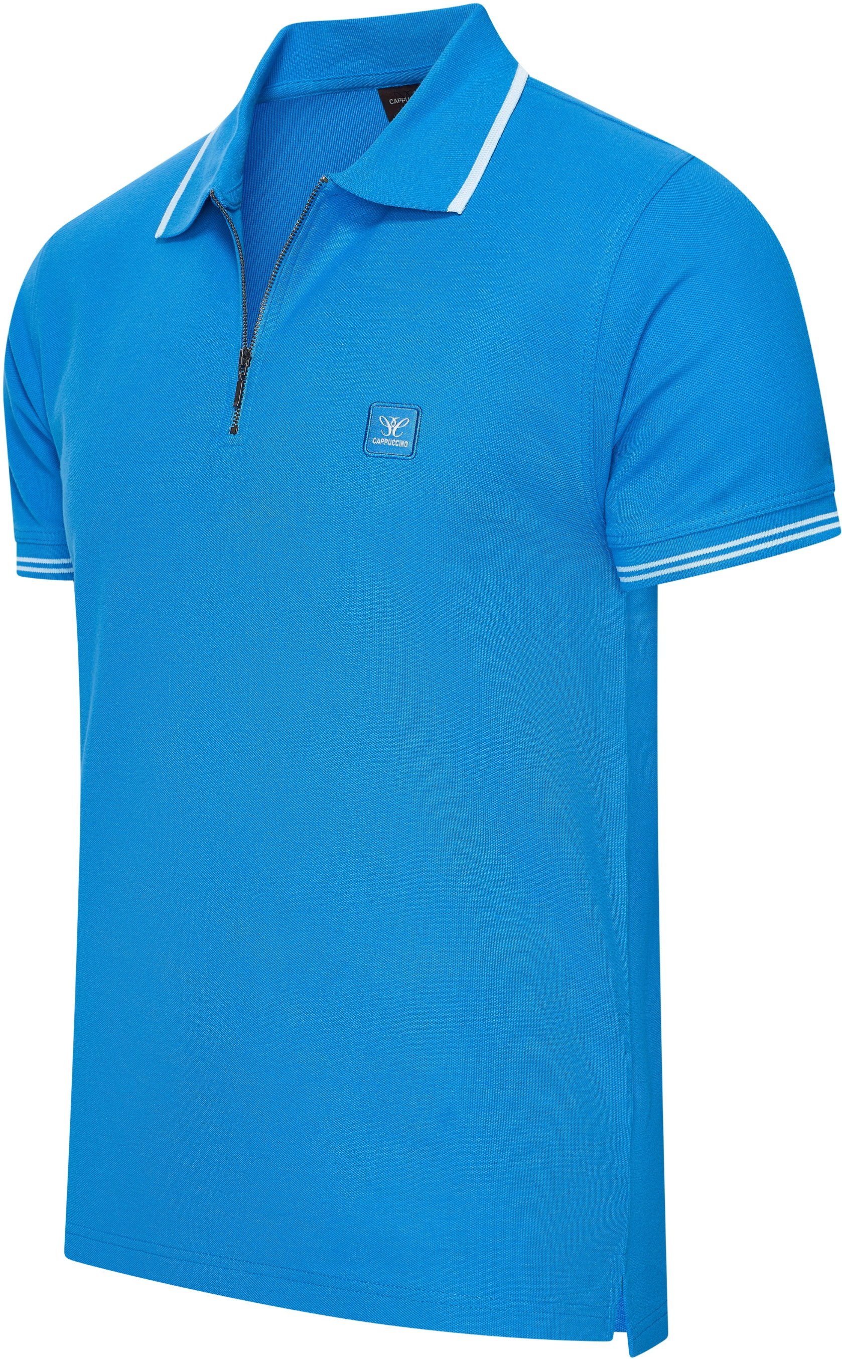 Cappuccino Italia Polo Zip Polo Torino Blau