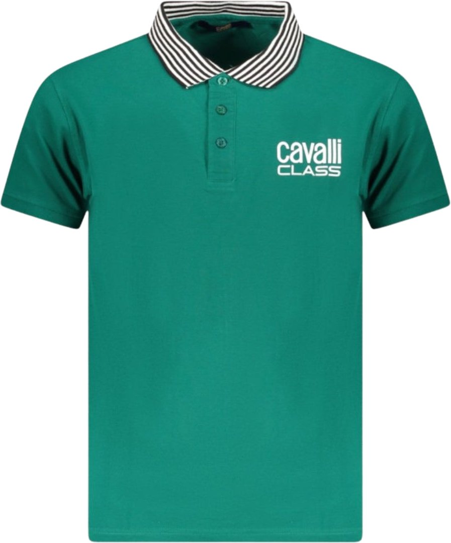 Cavalli Class Gestreiftes Kragen-grünes Ottanio-poloshirt