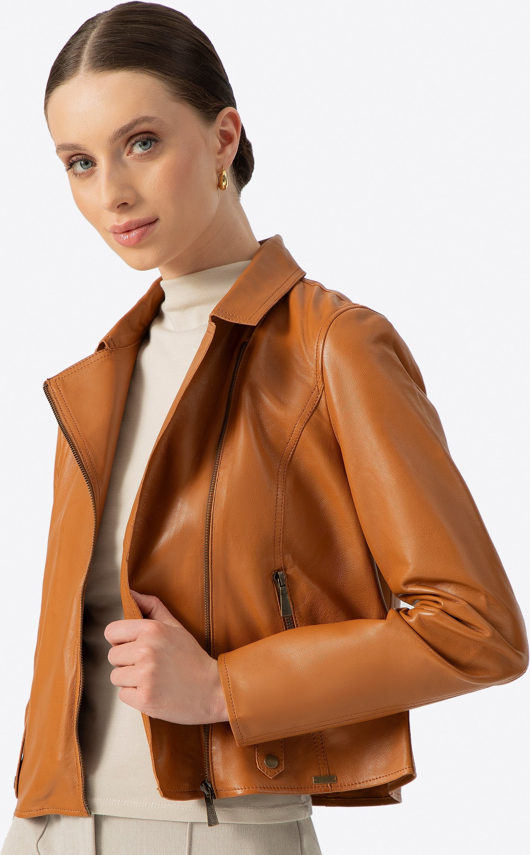 Wittchen Damen-Lammfelljacke Karamell Naturleder