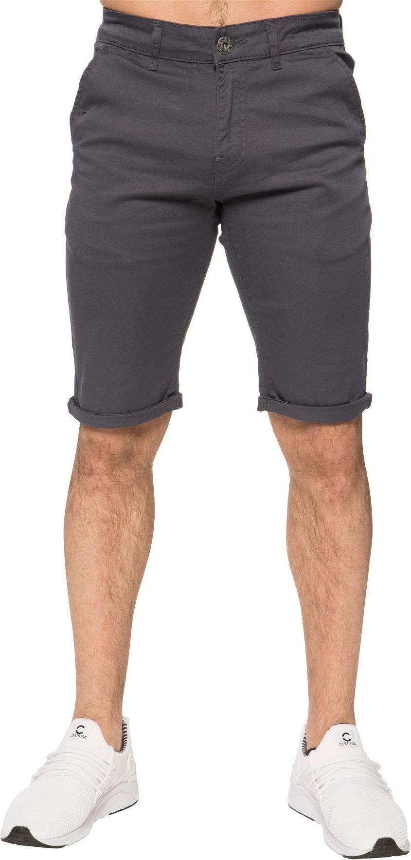Enzo | Herren Slim Fit Stretch Chino Shorts - Grau