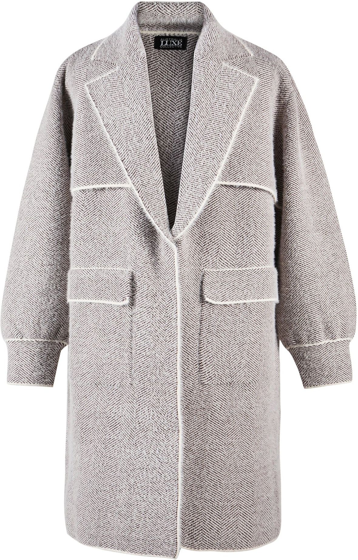 Flow-Strickmantel, gebrannter Trenchcoat