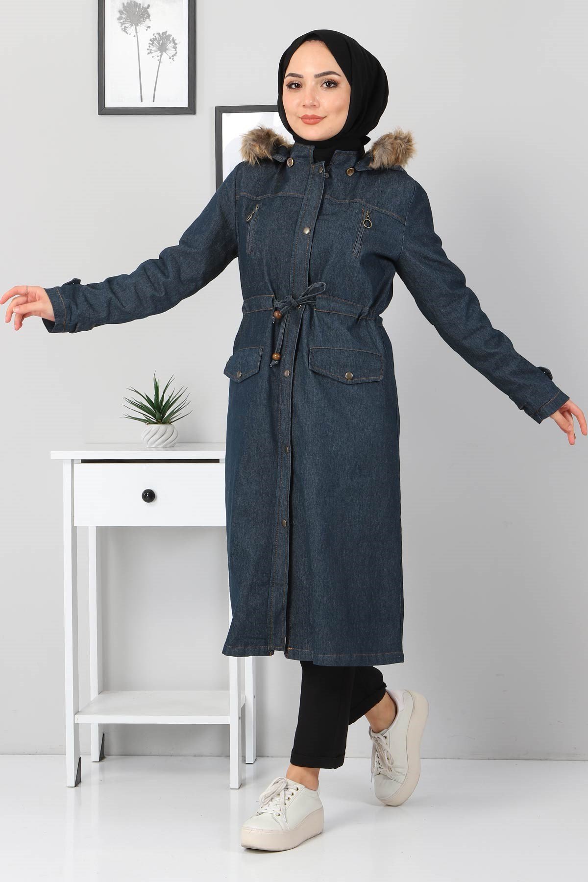 Reißverschluss-Detail Jeansjacke