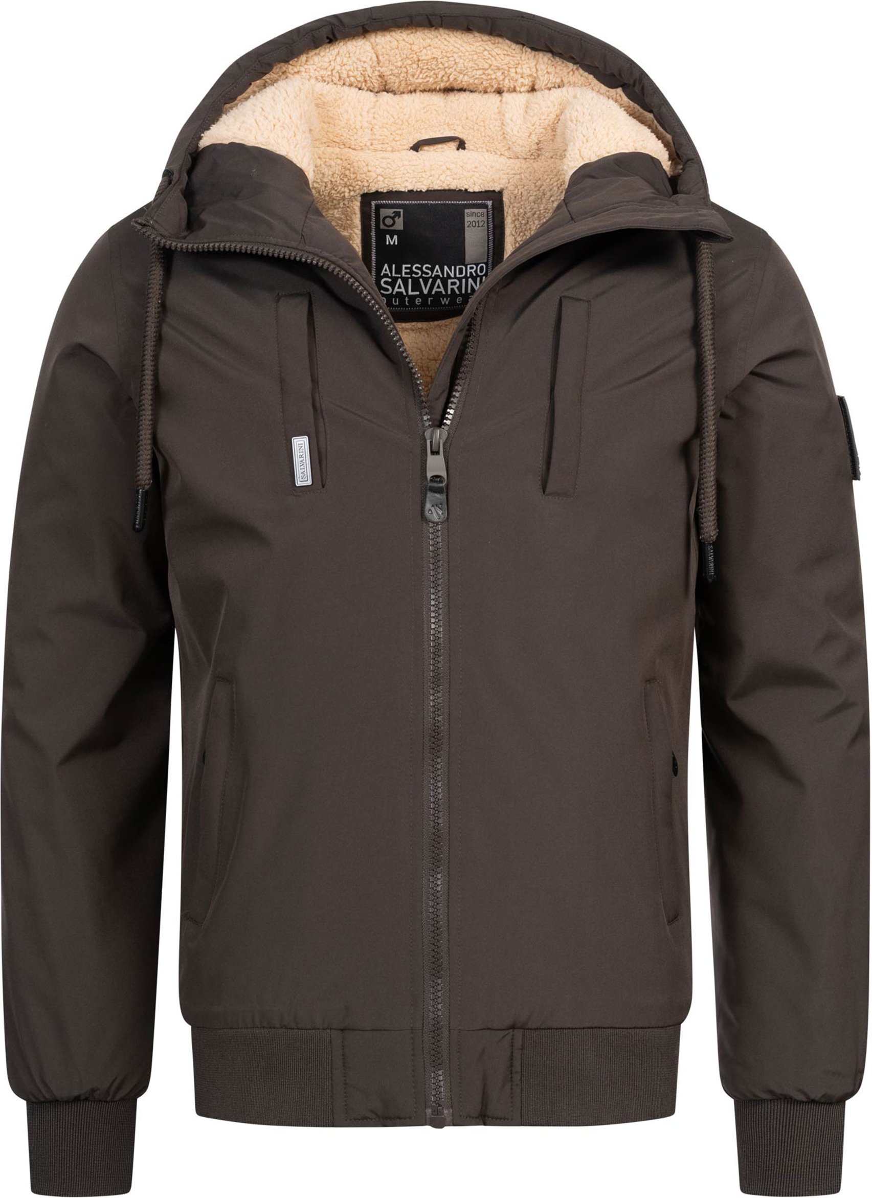 Thumbnail - Alessandro Salvarini Herren Winterjacke AS-431 – Warm, Mit Teddyfellfutter & Kapuze
