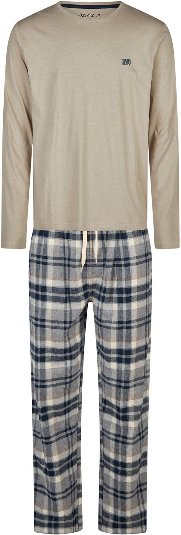 Phil & Co. Berlin Herren Pyjama Flanell Schlafanzug, Pyjama Set, Nachtwäsche