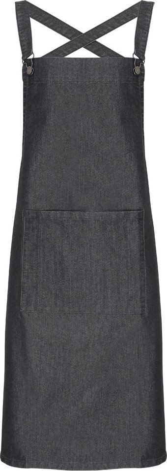 Premier Cross Back Barista Bib Apron (Black Denim)