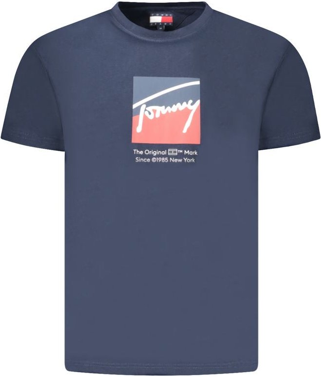 Thumbnail - Tommy Hilfiger Blaues Baumwoll-T-Shirt für Herren