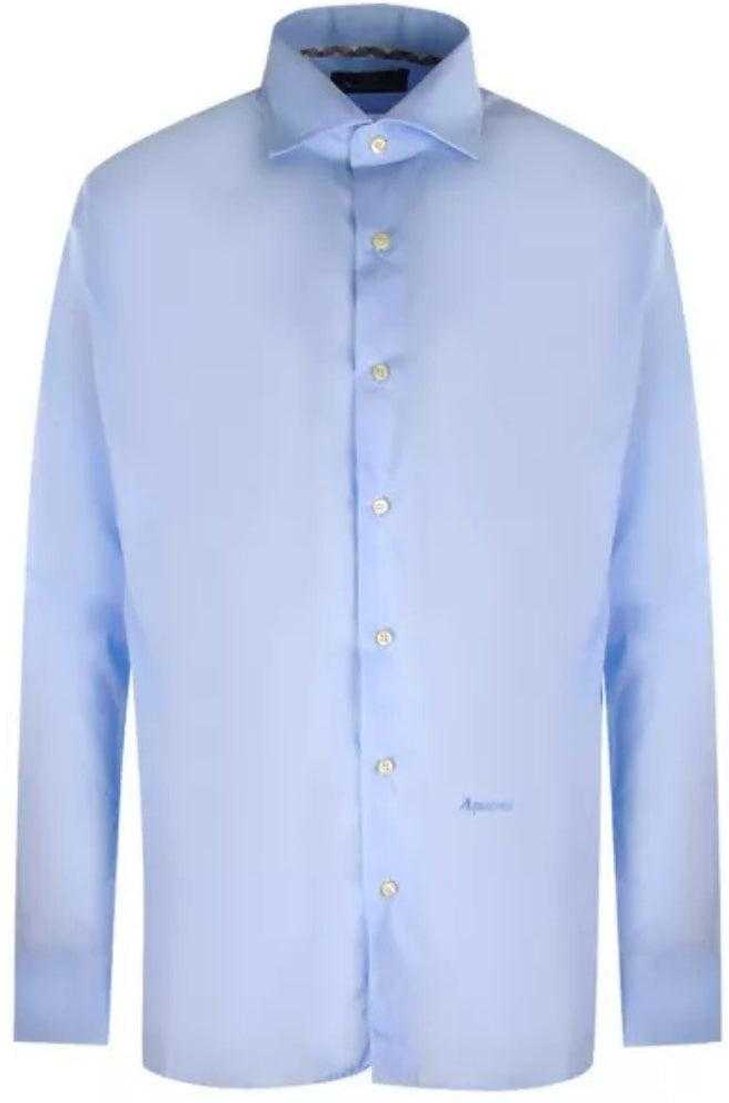 Thumbnail - Aquascutum Herren Einfarbiges Langarmhemd (Hellblau)